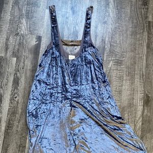 Silver velvet flowy jumpsuit/ romper